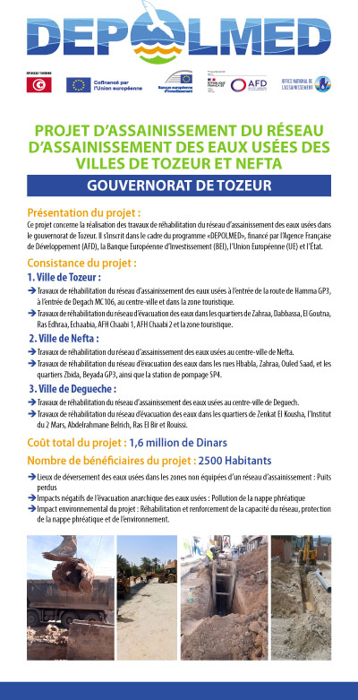 PROJET D’ASSAINISSEMENT DU RÉSEAU D’ASSAINISSEMENT DES EAUX USÉES DES VILLES DE TOZEUR ET NEFTA